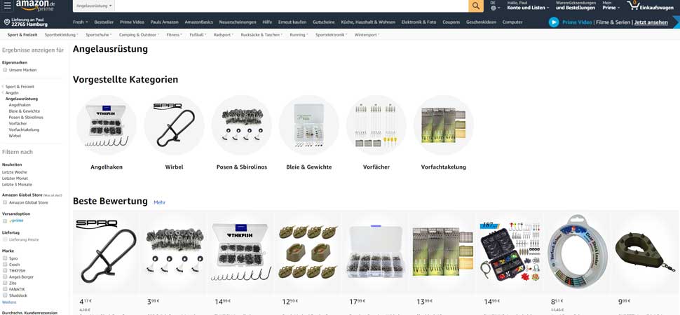 Amazon Angelzubehör Shop